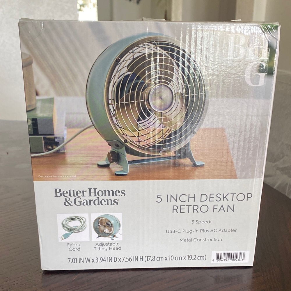 Better Homes And Gardens Mint Green Retro Fan - Picture 2 of 3